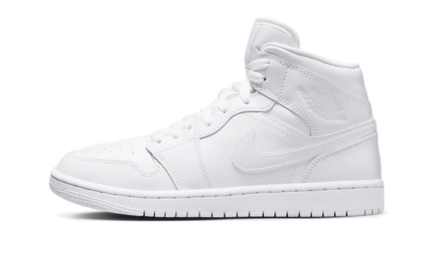 Air Jordan 1 Mid Triple White Patent Swoosh - DV0991-111